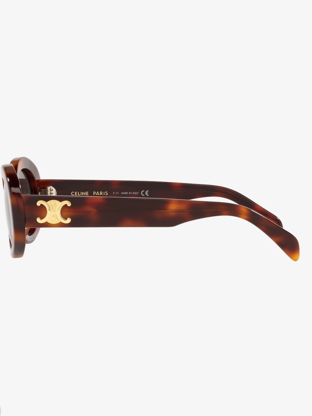 Celine Tortoiseshell Oval Gold Accent Sunglasses - Picture 3 of 3